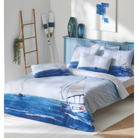 Régate Housse de couette Percale de coton - Tradilinge - Linge Mat