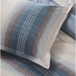 ESTEBAN bleu Parure de lit Percale de coton - Tradilinge - Linge Mat