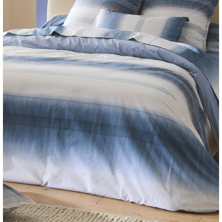 ESTEBAN BLEU Housse de couette Percale de coton - Tradilinge