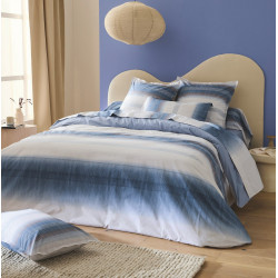 ESTEBAN Bleu Housse de couette Percale de coton - Tradilinge - Linge Mat