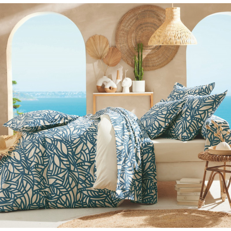 SÉRÉNA Bleu Parure de lit - Tradilinge