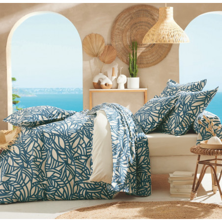 SÉRÉNA Bleu Parure de lit - Tradilinge