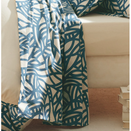 SÉRÉNA Bleu Drap plat  - Tradilinge - Linge Mat