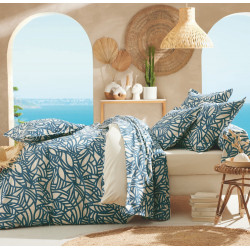 SÉRÉNA Bleu - Taie d'oreiller et de traversin- Tradilinge - Linge Mat