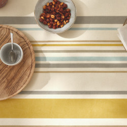 Zoé Faïence Nappe enduite imprimée fabrication Française  - Tradilinge - Linge Mat