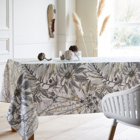 BAHIA Fusain Nappe enduite imprimée - Tradilinge