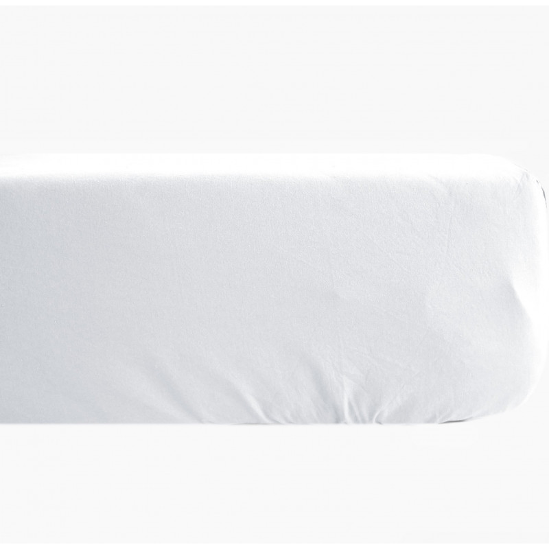 DRAP HOUSSE BONNET 40 cm uni Percale  - Vent du Sud - Linge Mat