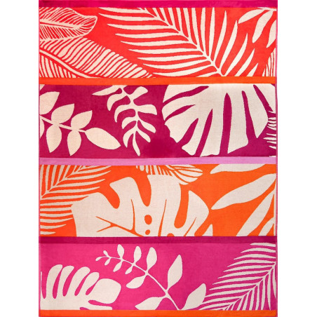 CARLINA Maxi drap de plage XXL 140x190 cm Jacquard velours de LingeMat