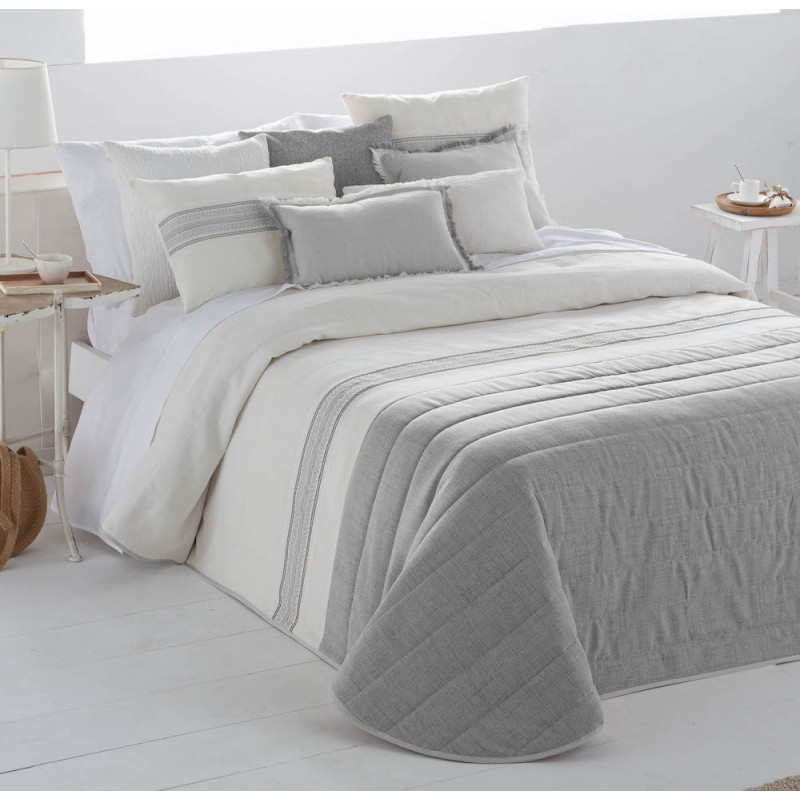 Couvre lit matelassé Alboraia Gris - Antilo