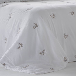Couvre lit matelassé piquage broderie Amalia Blanc - Antilo