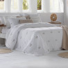 Couvre lit matelassé piquage broderie Amalia Blanc - Antilo