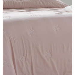 Couvre lit matelassé piquage broderie Amalia Rosé - Antilo