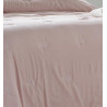 Couvre lit matelassé piquage broderie Amalia Rosé - Antilo