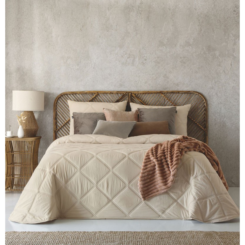 Couvre lit matelassé Caroline Beige - Antilo