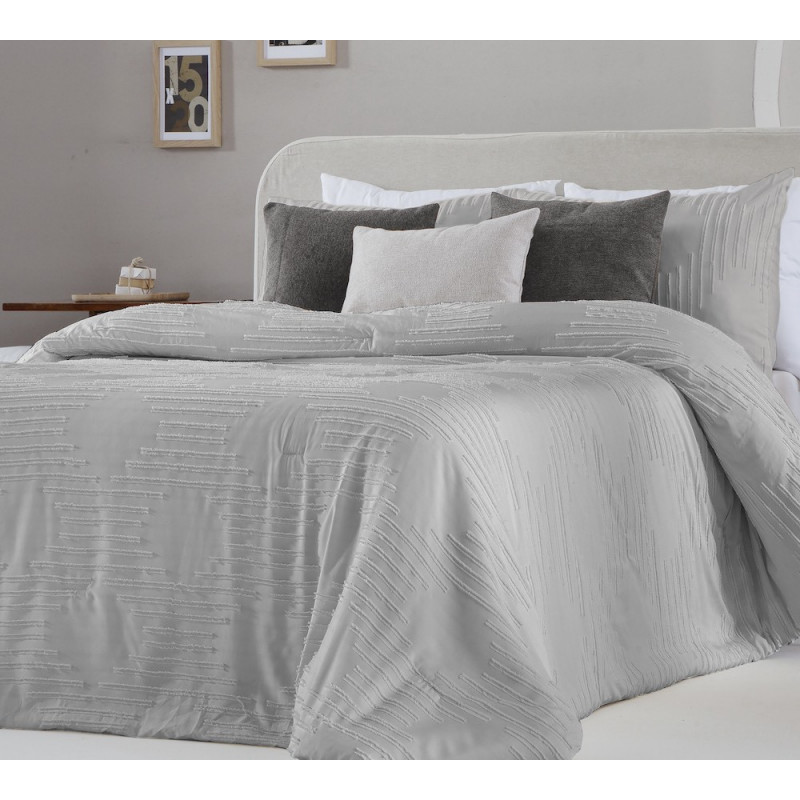 Couvre lit matelassé Charlise Gris - Antilo