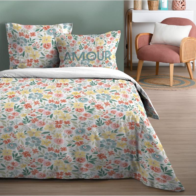 FLOWER Parure de couette et de drap en 100% coton - Stof