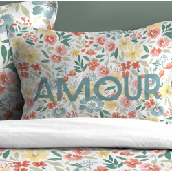 FLOWER Parure de couette et de drap en 100% coton - Linge Mat