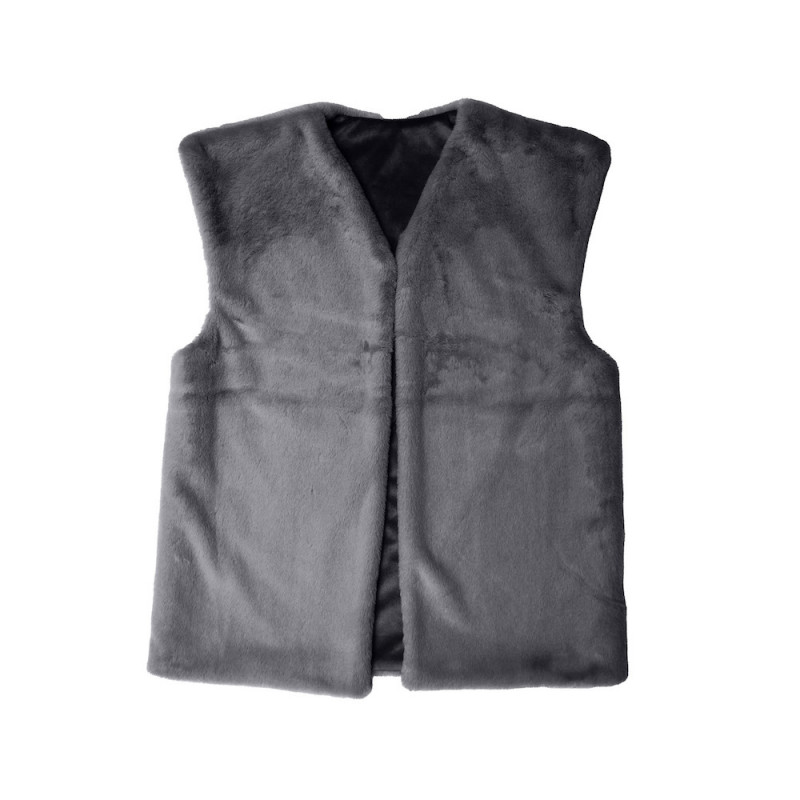 TANUKI Gilet sans manche - Fausse Fourrure - Vent du Sud Linge Mat