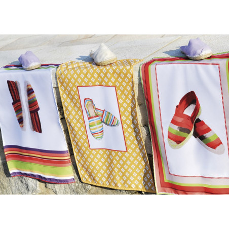 Espadrilles lot de 3 torchons imprimés assortis 100% coton de Stof