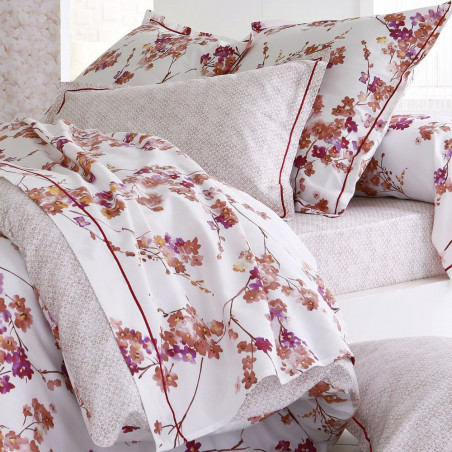 BLOSSOM Drap plat imprimée satin de coton de TRADILINGE