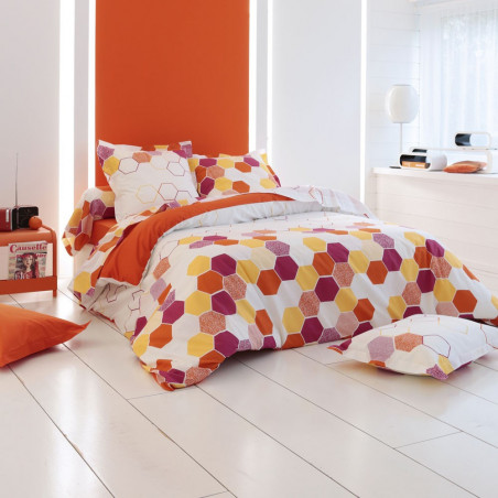 TOMMY CITROUILLE Parure de lit imprimée en pur coton de TRADILINGE