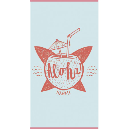 HAWAI BLEU Maxi drap de plage 90x175cm - 100% coton - MAT