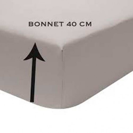 DRAP HOUSSE BONNET 40 CM UNI PERCALE - Vent du Sud