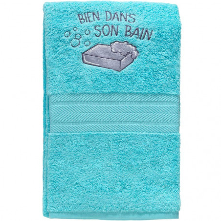 BAIN TURQUOISE Éponge brodée 550 g/m² - Sensei
