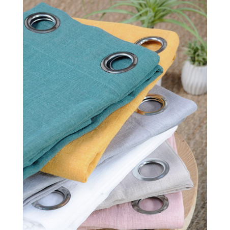 PALOMA Voilage effet lin 100% polyester - Stof