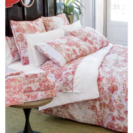 GEORGIA Corail Parure de couette Percale de coton - Lasa
