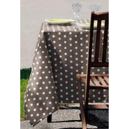 PASTILLES Taupe Nappe enduite imprimée - Stof