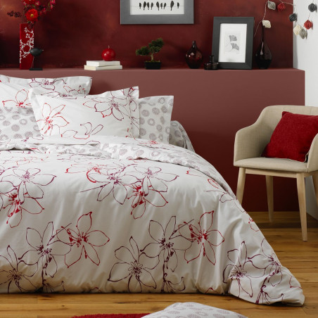 ESQUISSE Bordeaux Parure de lit - Jour de Paris par Texunion