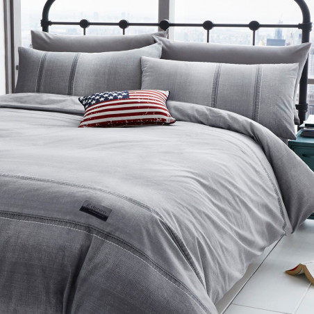 Parure de couette Denim gris - Catherine Lansfield